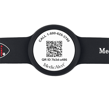 QR Code Medical ID Wristband with Location Tracker Black, Black, large image number 2
